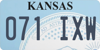 KS license plate 071IXW
