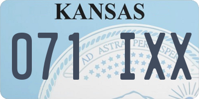KS license plate 071IXX