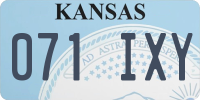 KS license plate 071IXY