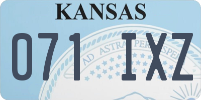 KS license plate 071IXZ
