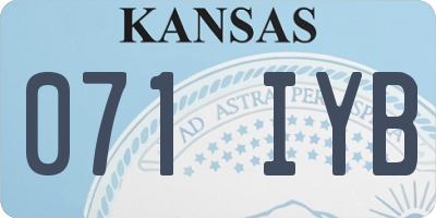 KS license plate 071IYB