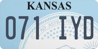 KS license plate 071IYD