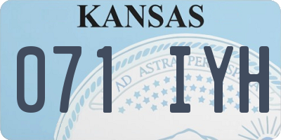 KS license plate 071IYH