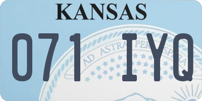 KS license plate 071IYQ
