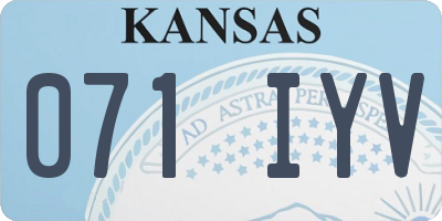 KS license plate 071IYV