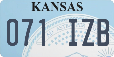 KS license plate 071IZB
