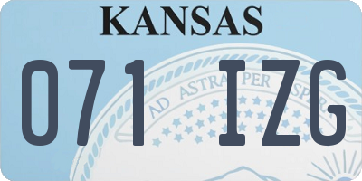 KS license plate 071IZG