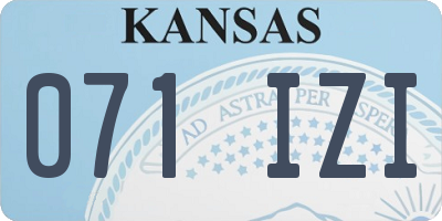 KS license plate 071IZI