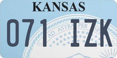 KS license plate 071IZK