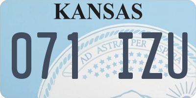 KS license plate 071IZU
