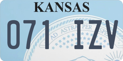 KS license plate 071IZV