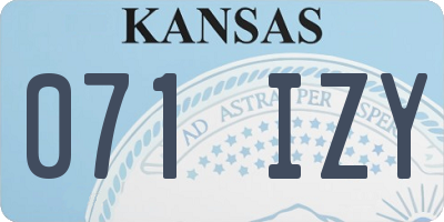 KS license plate 071IZY