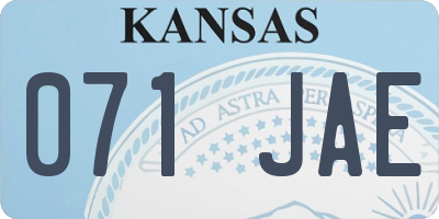 KS license plate 071JAE