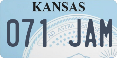 KS license plate 071JAM