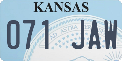 KS license plate 071JAW