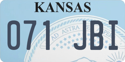 KS license plate 071JBI