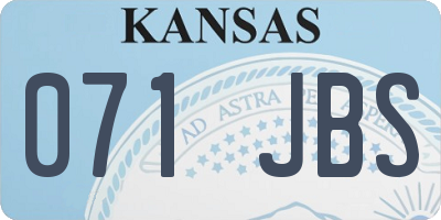 KS license plate 071JBS