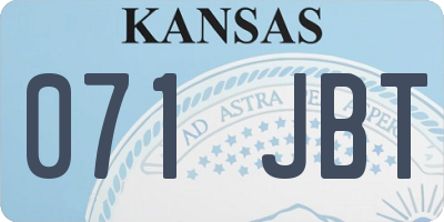 KS license plate 071JBT