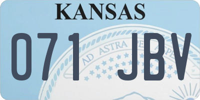 KS license plate 071JBV