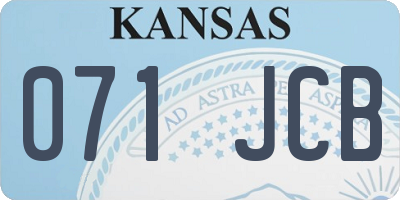 KS license plate 071JCB