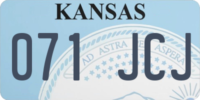 KS license plate 071JCJ