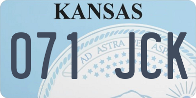 KS license plate 071JCK