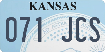 KS license plate 071JCS