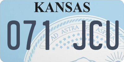 KS license plate 071JCU
