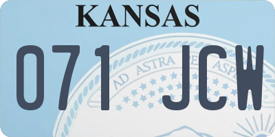 KS license plate 071JCW