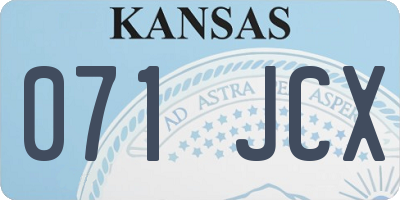 KS license plate 071JCX
