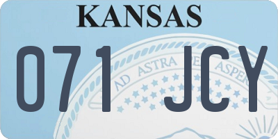 KS license plate 071JCY