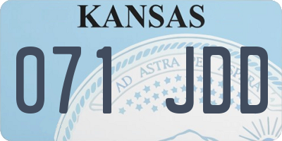 KS license plate 071JDD