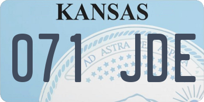 KS license plate 071JDE