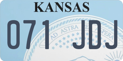 KS license plate 071JDJ