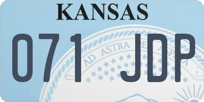 KS license plate 071JDP