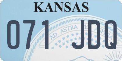 KS license plate 071JDQ