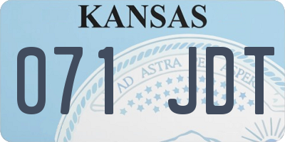 KS license plate 071JDT