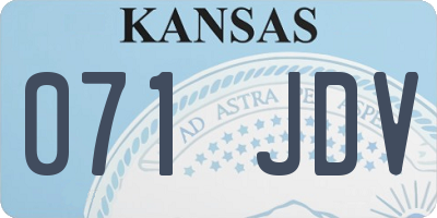 KS license plate 071JDV