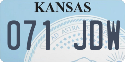 KS license plate 071JDW