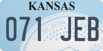 KS license plate 071JEB