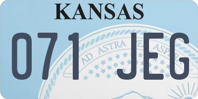 KS license plate 071JEG