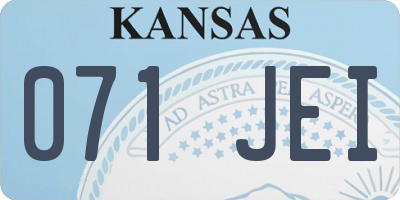 KS license plate 071JEI