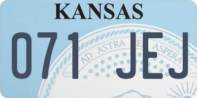 KS license plate 071JEJ