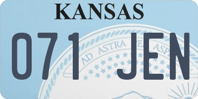 KS license plate 071JEN