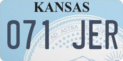 KS license plate 071JER