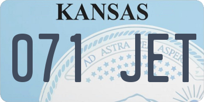 KS license plate 071JET