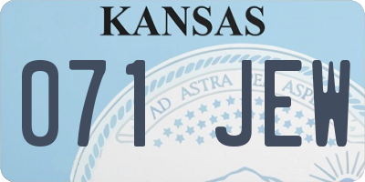 KS license plate 071JEW