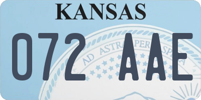 KS license plate 072AAE