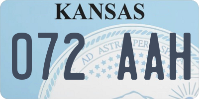 KS license plate 072AAH