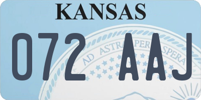 KS license plate 072AAJ